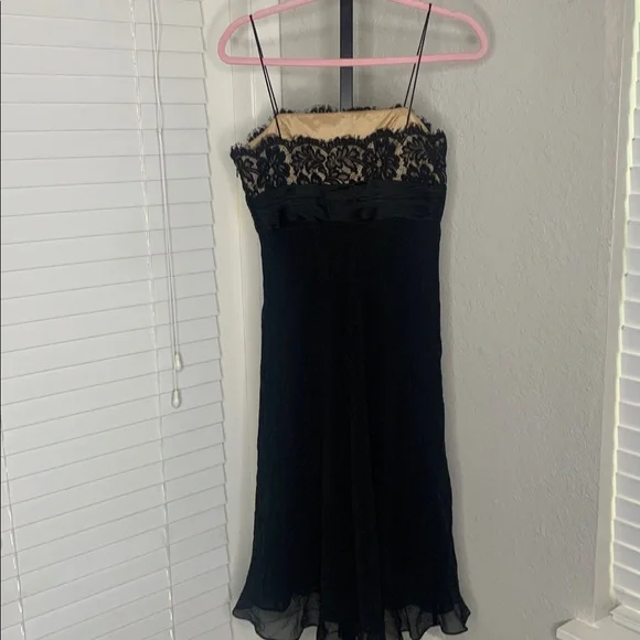 Y2K vintage Anne Klein floral lace silk whimsical Dress size 6